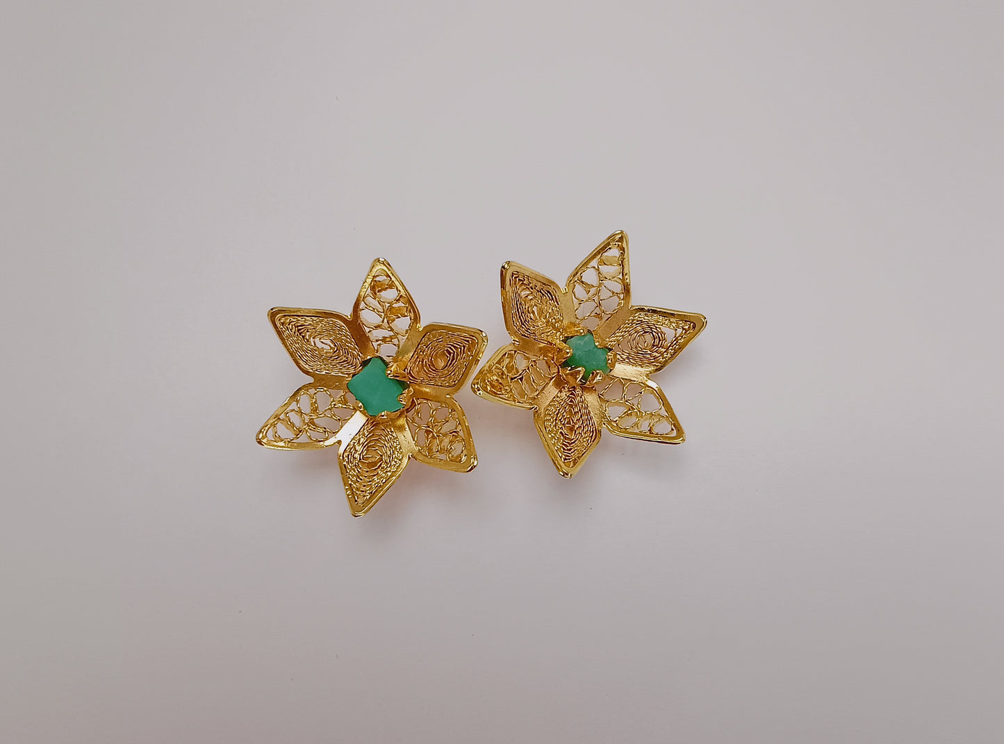 💚Topos Filigrana Orquídea con Morralla de Esmeralda