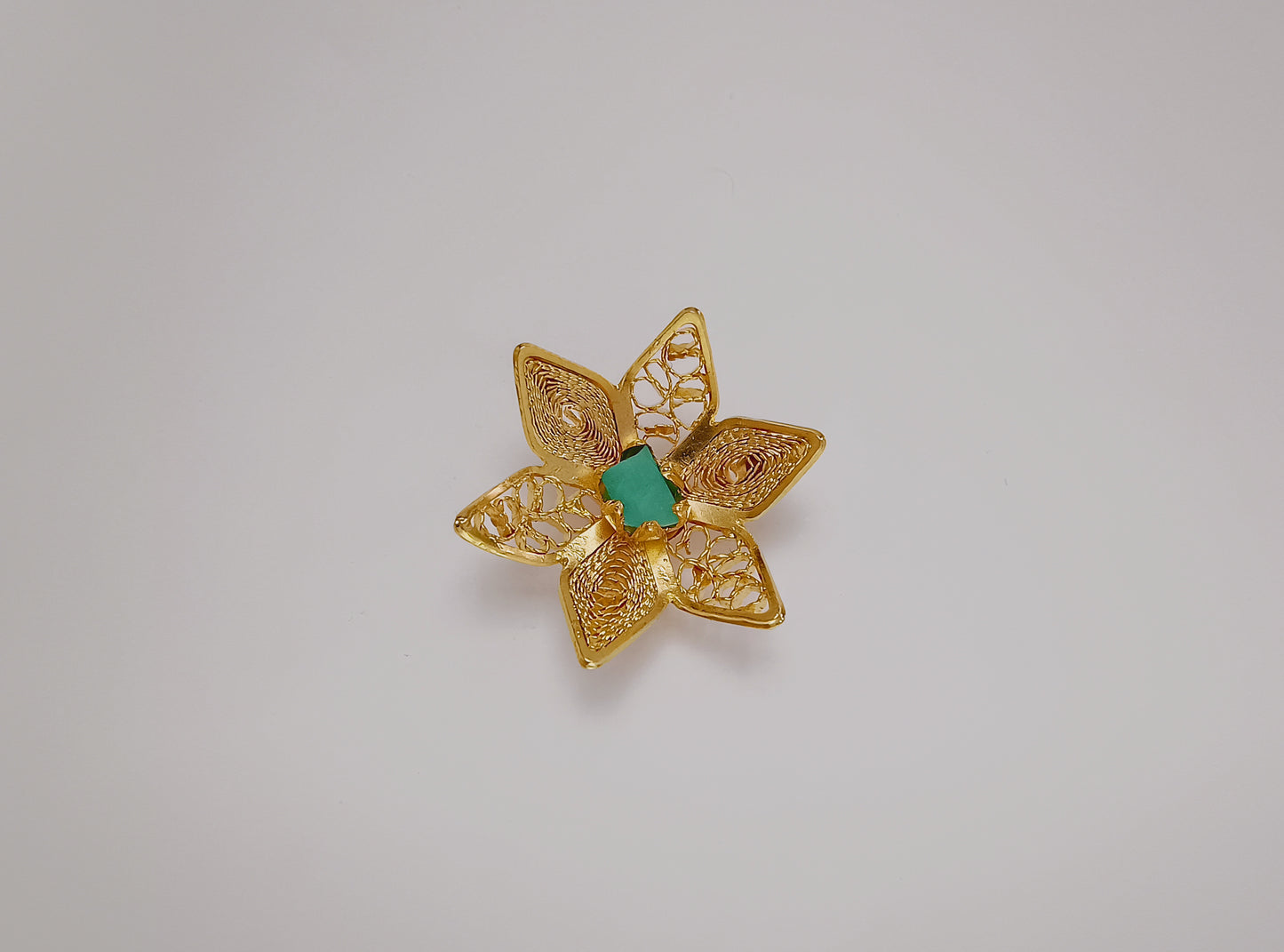 💚Topos Filigrana Orquídea con Morralla de Esmeralda