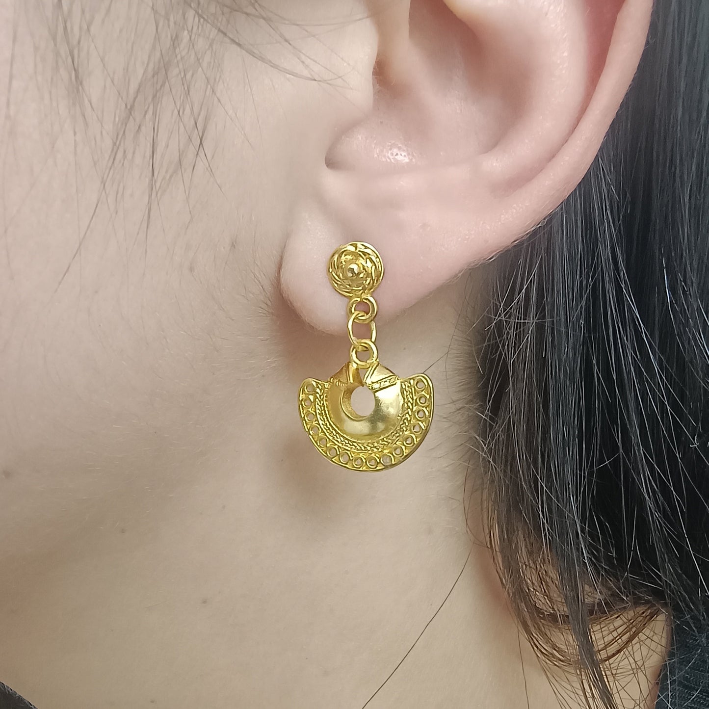 🌙 Aretes Nariguera semilunar cultura Tayrona