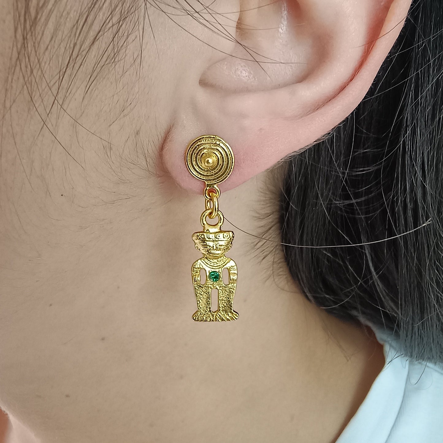 ✨Aretes Zircón Tunjo cultura Muisca