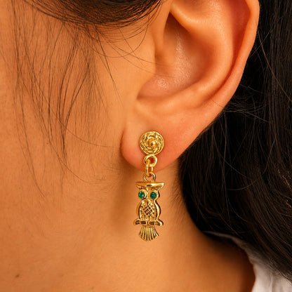 🦉Aretes Circonita cúbica Lechuzón