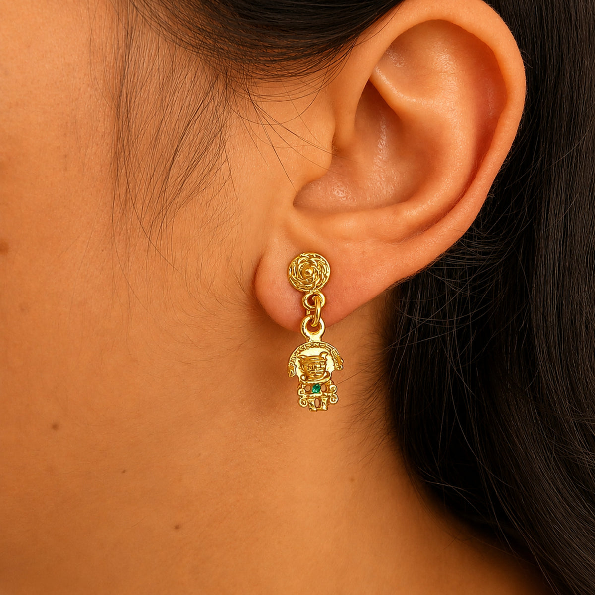✨ Aretes Circonita cúbica Cacique Tayrona