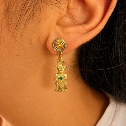 ✨Aretes Circonita cúbica Tunjo cultura Muisca