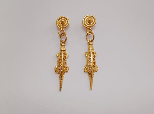 🐊 Aretes Caimán precolombino