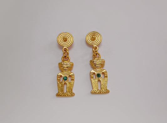 ✨Aretes Zircón Tunjo cultura Muisca