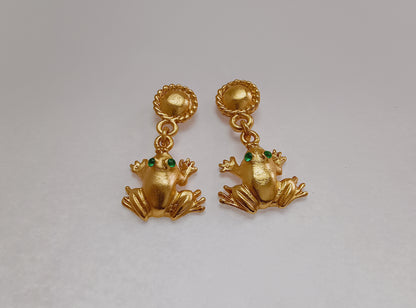 🐸 Aretes Zircón Rana