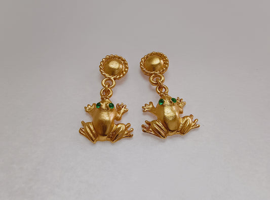 🐸 Aretes Zircón Rana