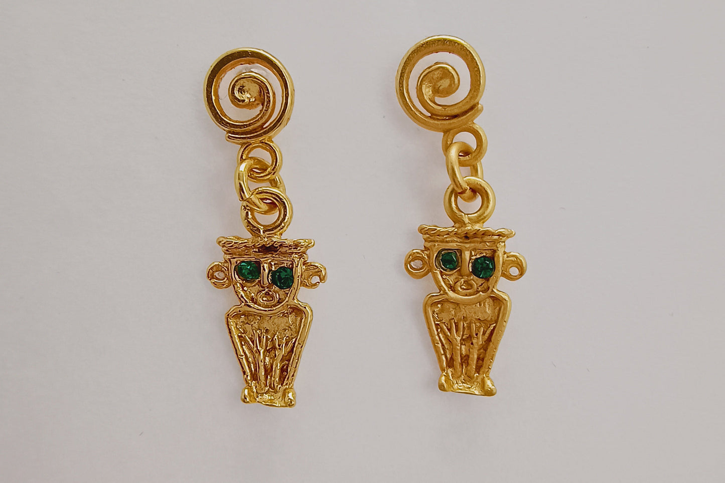 🌊 Aretes Zircón Tunjo Cultura Muisca