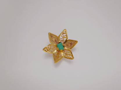 💚Topos Filigrana Orquídea con Morralla de Esmeralda
