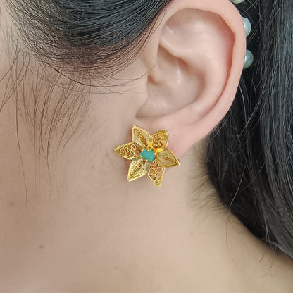 💚Topos Filigrana Orquídea con Morralla de Esmeralda